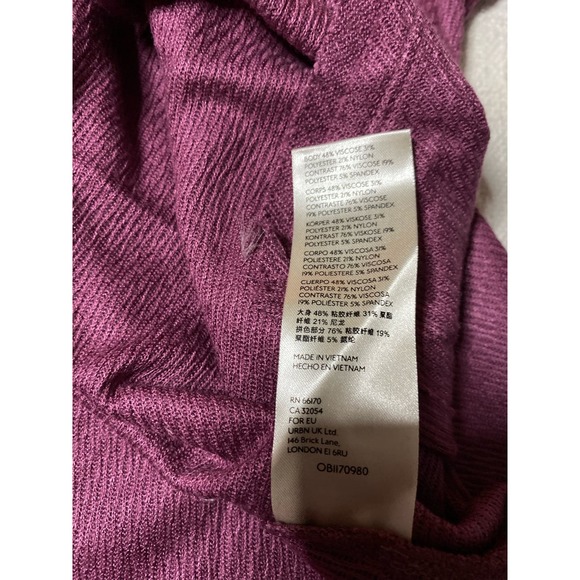 Free People Long Sleeve Shirt Dress Purple Waffle Knit Loungewear - Picture 5 of 8